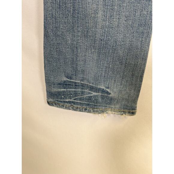 VTG Y2K Bella Swan Low Rise Mek Denim Flare Jeans Women S 27 Thick Stitch - Picture 11 of 16